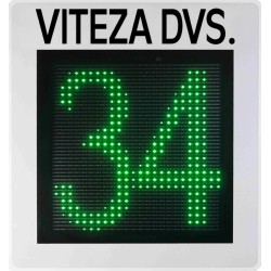 Indicator rutier afisare viteza – multicolor (3 LEd-uri), 45 cm, date trafic, carcasa aluminiu